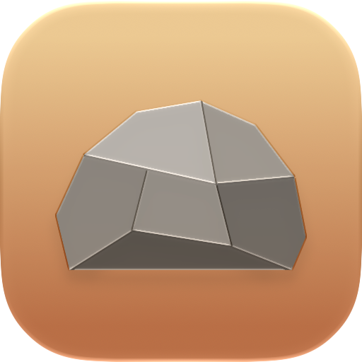 Rock Quick Search app icon: a faceted boulder